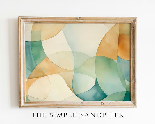 Abstract Tranquil Bubbles Watercolor, Digital Download for Relaxing Wall Decor, Art Lover Gift